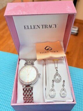 Ellen Tracy Women’s Watch and Necklace Earring Set (NWT)
